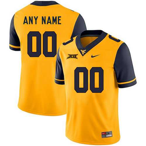 Men%27s West Virginia Mountaineers Gold Customized College Jersey